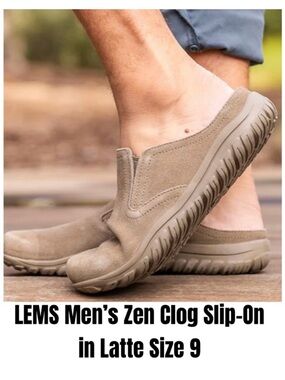 LEMS Men’s Zen Clog Slip-On in Latte Size 9